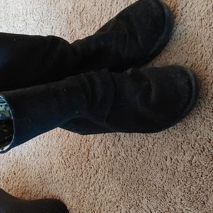 Women's Fly London Suede Wedge Boot Size 37 Black